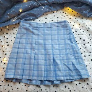 ASOS Asos New Look mini pleated tennis skirt in pastel blue check